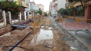 Calle Santa Rosa en obras